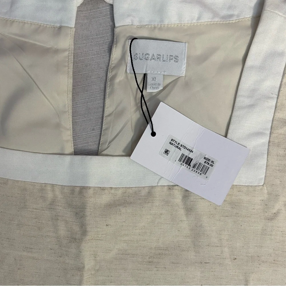 Sugarlips Gizelle Scallop Shift Mini Dress Sz XL In Natural NWT | Mini Dress - - Picture 6 of 11